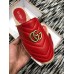 Gucci Leather Platform Espadrilles Slippers With Double G Red 2019