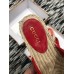 Gucci Leather Platform Espadrilles Slippers With Double G Red 2019