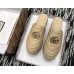 Gucci Leather Platform Espadrilles Slippers With Double G Nude 2019