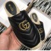 Gucci Leather Espadrilles Slippers With Double G 551881 Black 2019