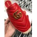 Gucci Leather Espadrilles Slippers With Double G 551881 Red 2019