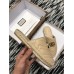 Gucci Leather Espadrilles Slippers With Double G 551881 Nude 2019