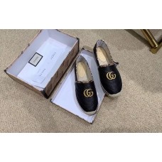 Gucci Chevron Raffia Espadrilles With Double G 577374/578547 Black 2019