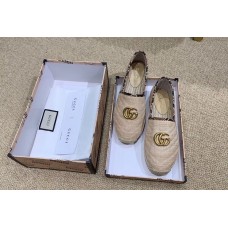 Gucci Chevron Raffia Espadrilles With Double G 577374/578547 Nude 2019