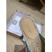 Gucci Chevron Raffia Espadrilles Slippers With Double G White 2019