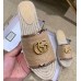 Gucci Chevron Raffia Espadrilles Slides Sandals With Double G 578554 Beige 2019
