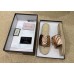 Gucci Glitter Espadrilles Slides Sandals Pink Gold With Crystal Double G 2019
