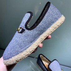 Gucci Horsebit Merino Wool Lining Loafers 575850 Denim Blue 2019