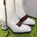 Gucci 7CM Mid-heel Glass Pearl Studs Detail Ankle Boot 432060 White 2017