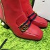 Gucci 7CM Mid-heel Glass Pearl Studs Detail Ankle Boot 432060 Red 2017