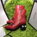 Gucci 7CM Mid-heel Glass Pearl Studs Detail Ankle Boot 432060 Red 2017