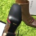 Gucci 7CM Mid-heel Glass Pearl Studs Detail Ankle Boot 432060 Brown 2017