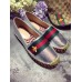 Gucci Embroidered web espadrilles silver