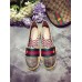 Gucci Embroidered web espadrilles gold