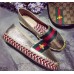 Gucci Embroidered web espadrilles gold