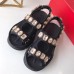 Gucci Leather And Mesh Sandals With Crystals 557471 Black 2019