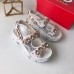 Gucci Leather And Mesh Sandals With Crystals 557471 White 2019