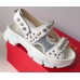 Gucci Leather And Mesh Sandals With Studs 546073 White 2019