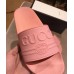 Gucci Logo Rubber Slide Sandals Pink 2019