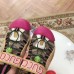 Gucci Leather and Mesh Reflective Fabric Sandals Beige/Fuchsia 2019