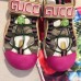 Gucci Leather and Mesh Reflective Fabric Sandals Beige/Fuchsia 2019