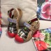 Gucci Leather and Mesh Reflective Fabric Sandals Beige/Red 2019