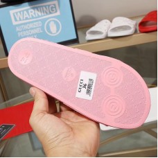 Gucci Rubber GG Slide Sandals Pink 2019