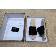 Gucci Canvas GG Espadrilles Slides Sandals Black 2019