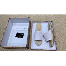 Gucci Canvas GG Espadrilles Slides Sandals White 2019