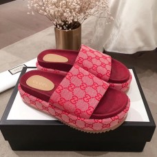 Gucci Original GG Canvas Slide Sandals 573018 Pink 2019