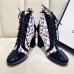 Gucci Patent Black Lace-up Ankle Boots GG Star and Heart 2019