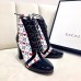 Gucci Patent Black Lace-up Ankle Boots GG Star and Heart 2019