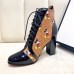 Gucci Patent Black Lace-up Ankle Boots GG Khaki Mickey Mouse 2019