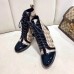 Gucci Patent Black Lace-up Ankle Boots GG Beige 2019