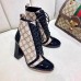 Gucci Patent Black Lace-up Ankle Boots GG Beige 2019