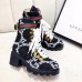 Gucci Web Strap with Buckle Wool Ankle Boots GG Black 2019