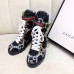 Gucci Web Strap with Buckle Wool Ankle Boots GG Black 2019