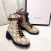 Gucci Web Strap with Buckle Wool Ankle Boots GG Beige 2019