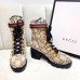 Gucci Web Strap with Buckle Wool Ankle Boots GG Beige 2019