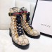 Gucci Web Strap with Buckle Wool Ankle Boots GG Beige 2019