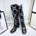 Gucci Zumi Tweed Knee Boots 577652 GG Black 2019