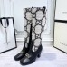 Gucci Zumi Tweed Knee Boots 577652 GG White 2019