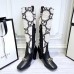 Gucci Zumi Tweed Knee Boots 577652 GG White 2019