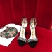 Gucci Heel 10.5cm Suede Sandals With Crystals 488692 Black 2018