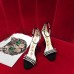 Gucci Heel 10.5cm Suede Sandals With Crystals 488692 Black 2018