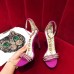 Gucci Heel 10.5cm Suede Sandals With Crystals 488692 Fuchsia 2018