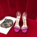 Gucci Heel 10.5cm Suede Sandals With Crystals 488692 Fuchsia 2018