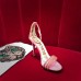 Gucci Heel 10.5cm Suede Sandals With Crystals 488692 Pink 2018