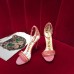 Gucci Heel 10.5cm Suede Sandals With Crystals 488692 Pink 2018