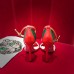 Gucci Heel 10.5cm ‎Sandals With Crystals ‎493937 Red/Green 2018